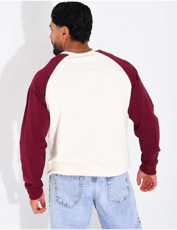 Sweat col rond bi-color