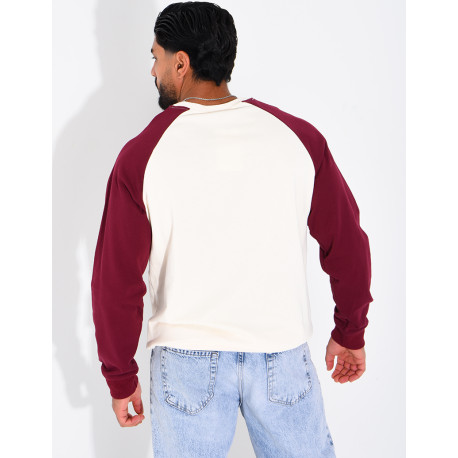 Sweat col rond bi-color