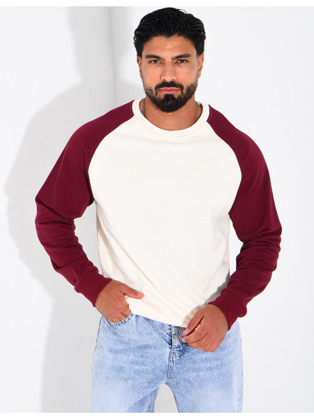 Sweat col rond bi-color