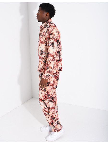 Ensemble pantalon et veste à motifs