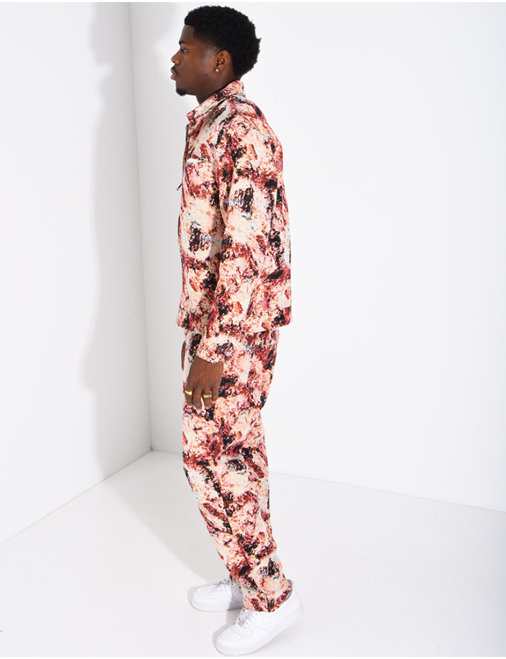 Ensemble pantalon et veste à motifs
