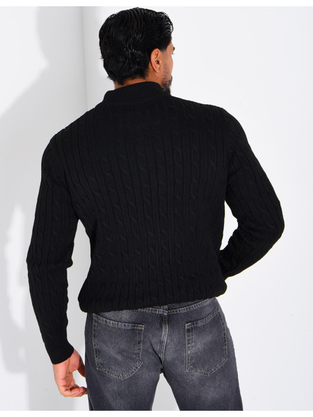 Pull en laine à col zippé