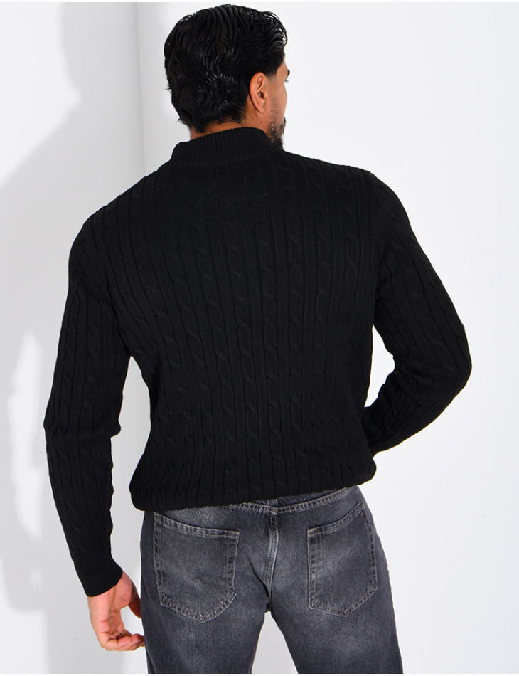 Pull en laine à col zippé