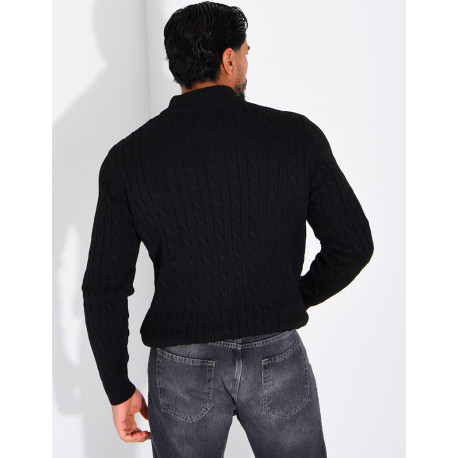 Pull en laine à col zippé