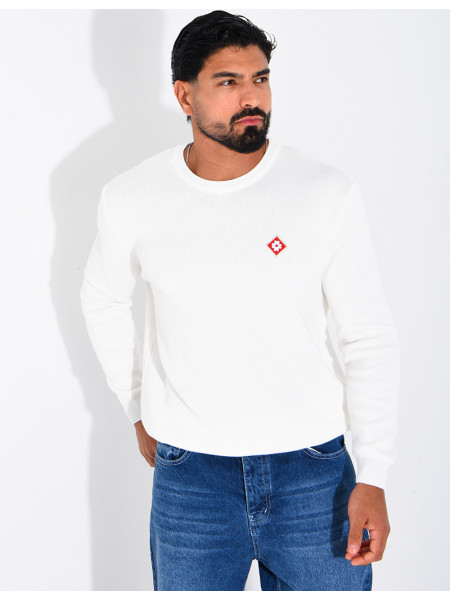 Pull nid d'abeille à trèfle