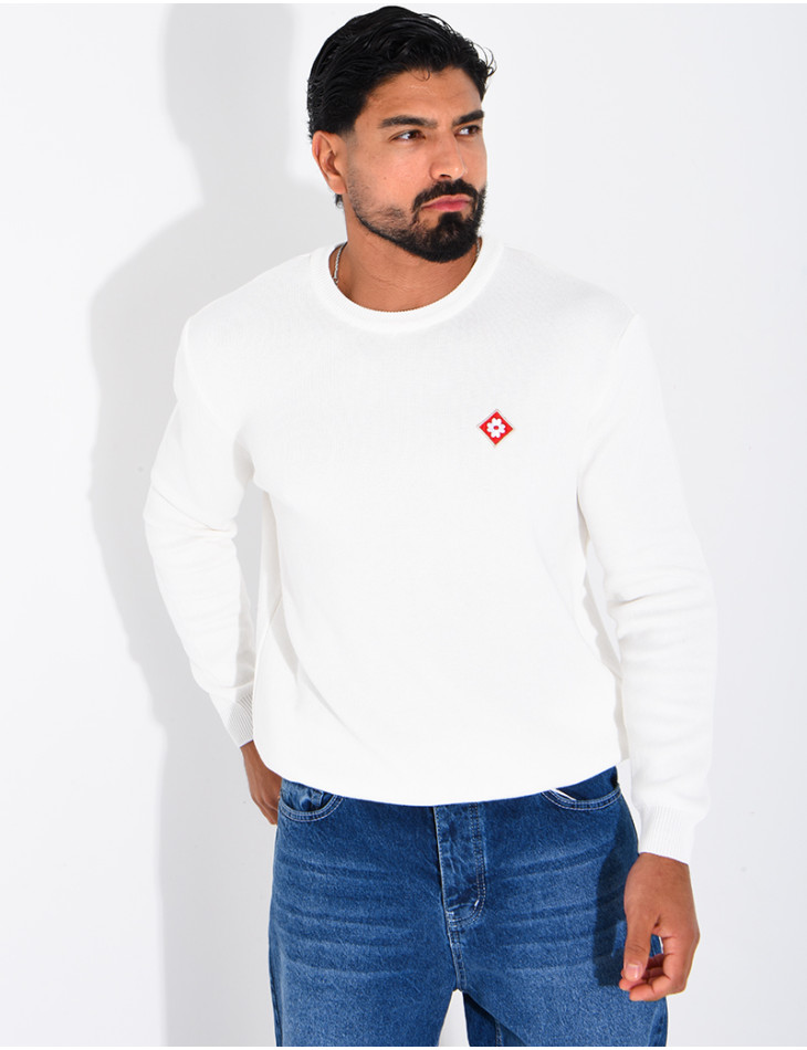 Pull nid d'abeille à trèfle