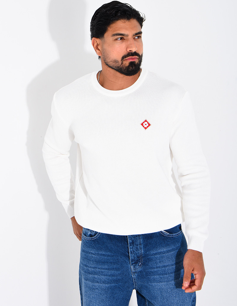 Pull nid d'abeille à trèfle