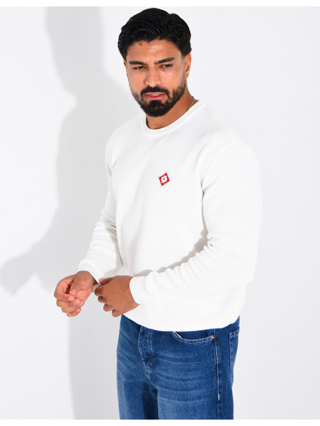 Pull nid d'abeille à trèfle