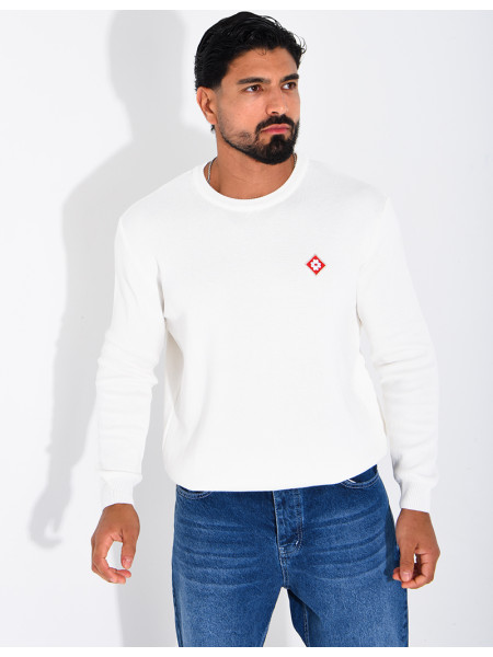 Pull nid d'abeille à trèfle