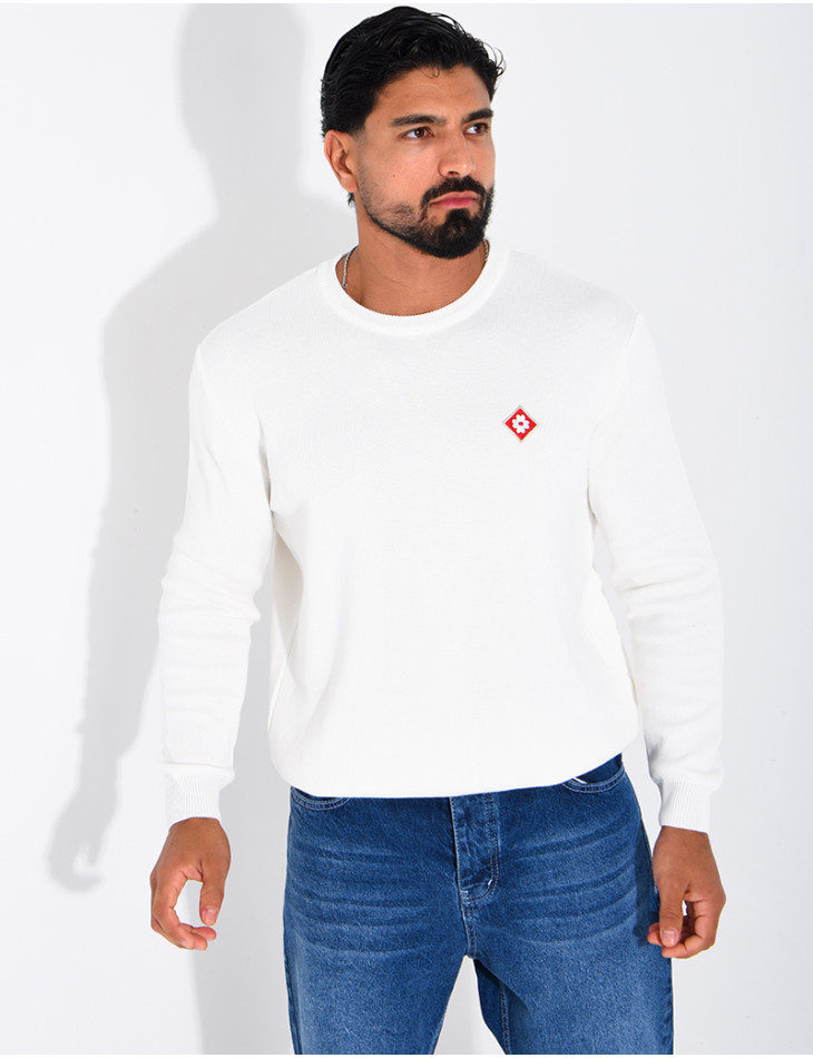 Pull nid d'abeille à trèfle