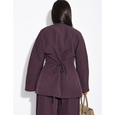 Long-sleeved top with a tie at the back