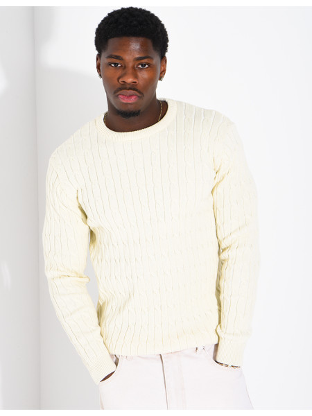 Pull en laine torsadée
