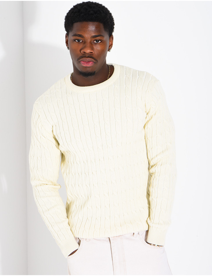 Pull en laine torsadée