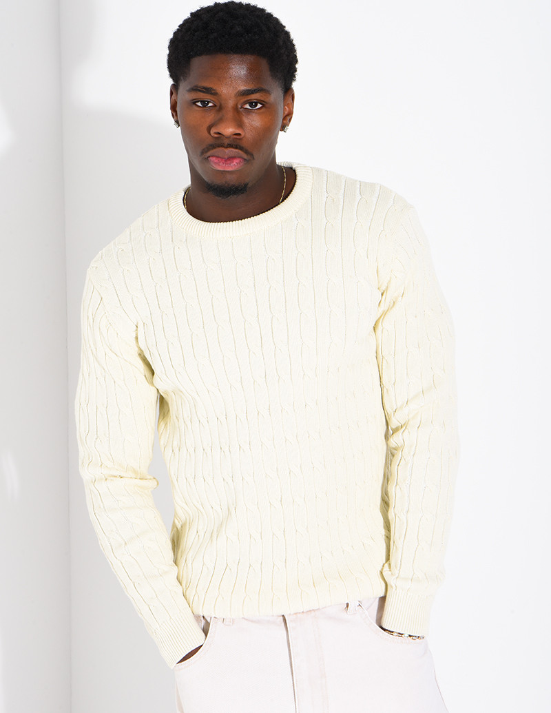 Pull en laine torsadée