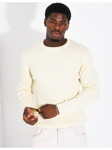 Pull en laine torsadée