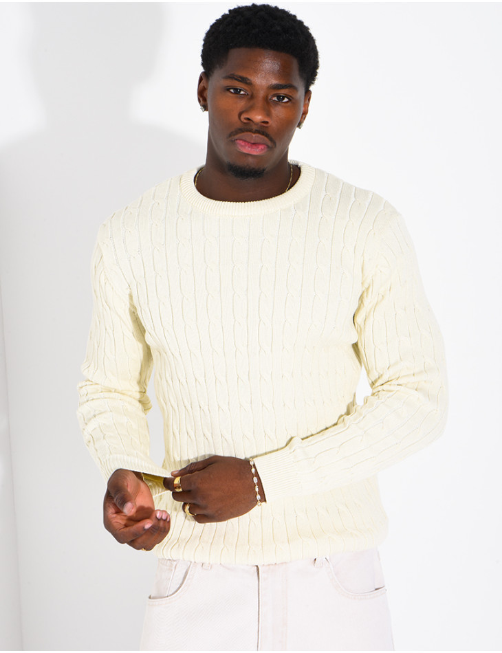 Pull en laine torsadée