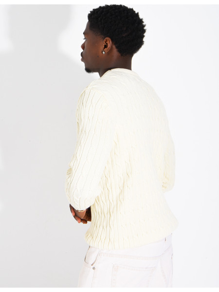 Pull en laine torsadée