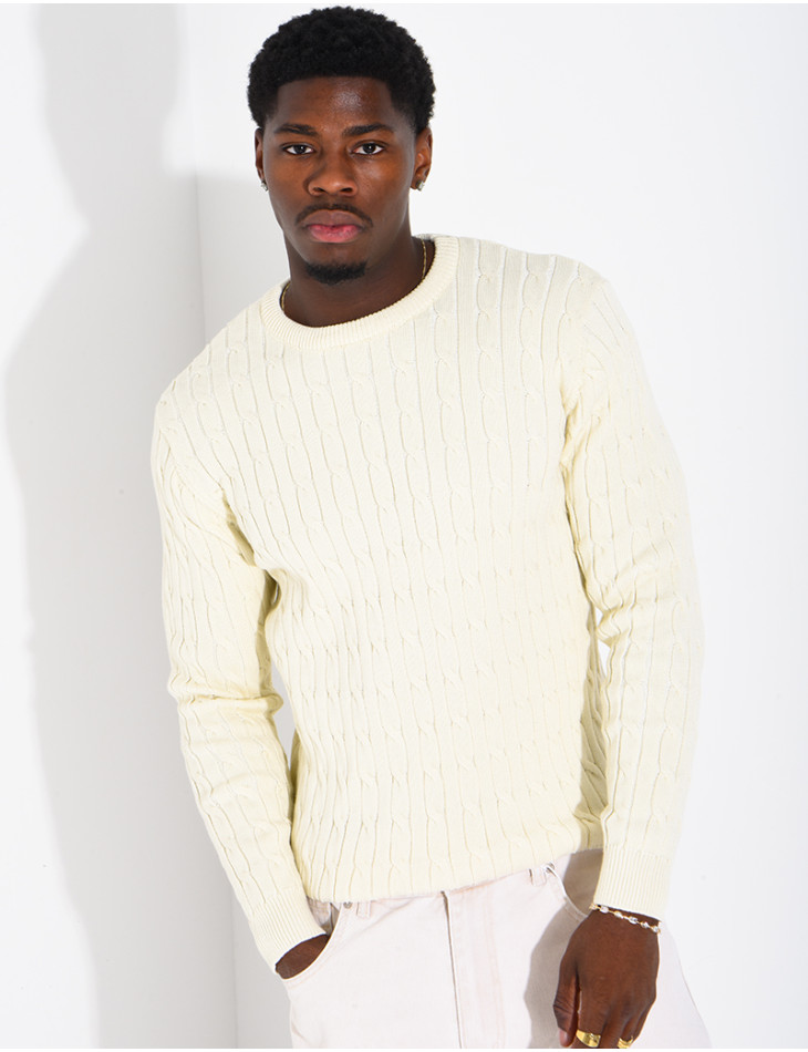 Pull en laine torsadée