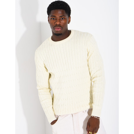 Pull en laine torsadée