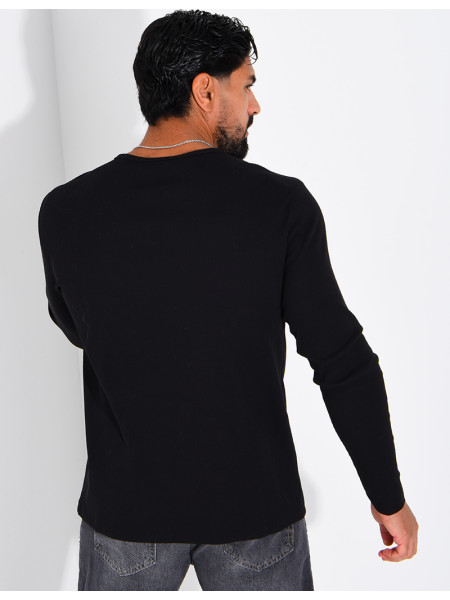 Tee-shirt côtelé manches longues