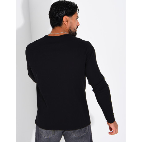 Tee-shirt côtelé manches longues