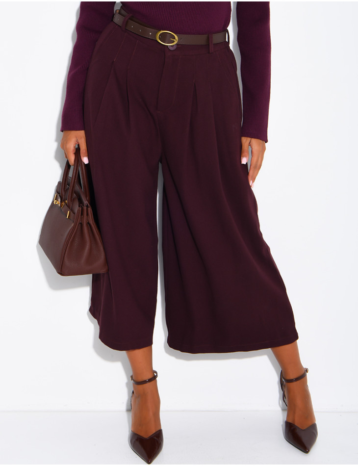 Lange Bermudashorts in Melange-Optik mit passendem Bund
