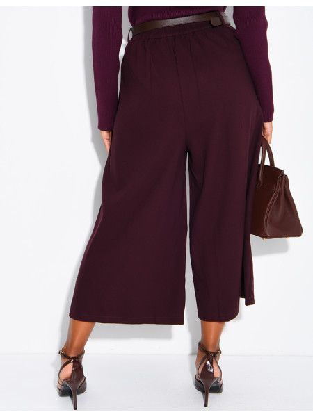 Lange Bermudashorts in Melange-Optik mit passendem Bund