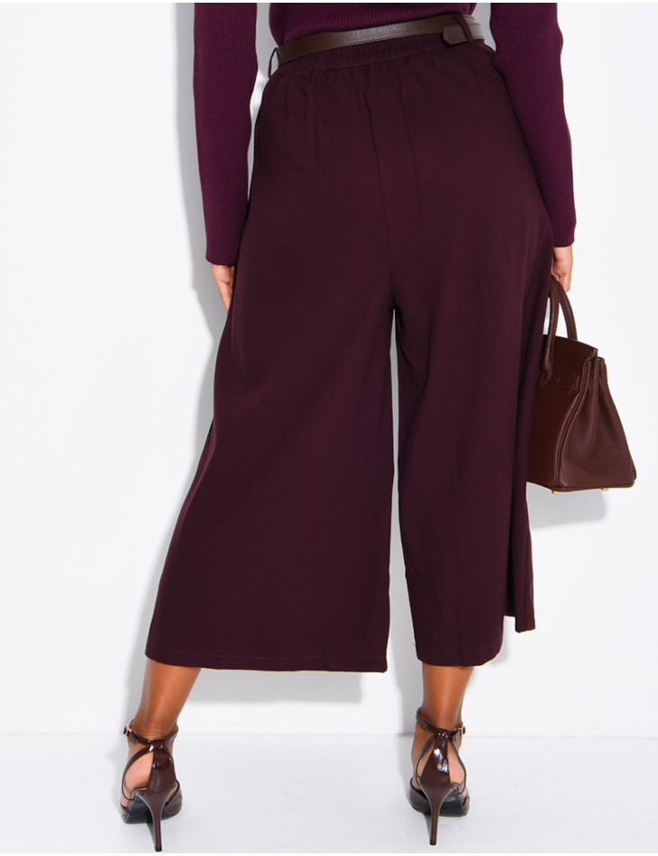 Lange Bermudashorts in Melange-Optik mit passendem Bund