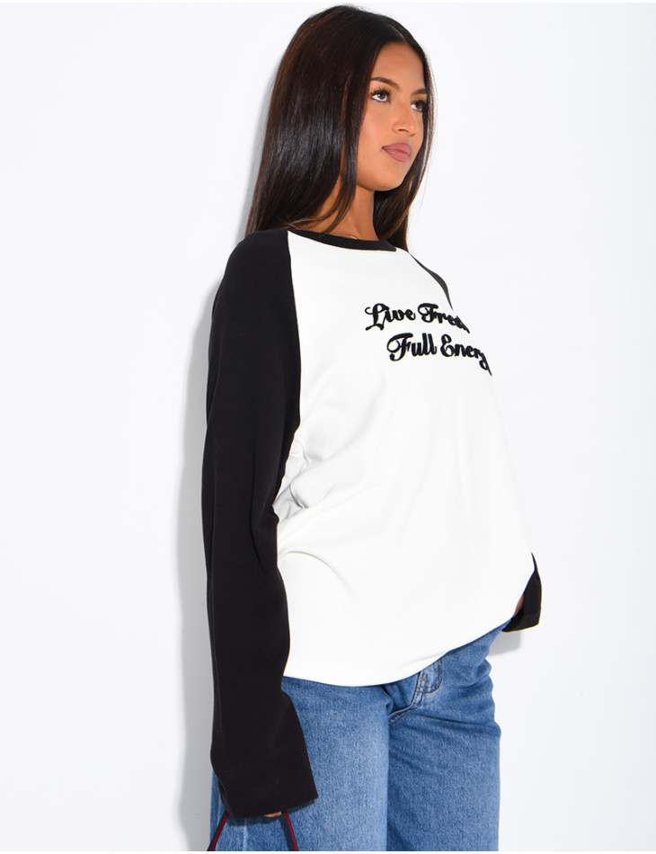 Dickes Langarmshirt mit Schriftzug