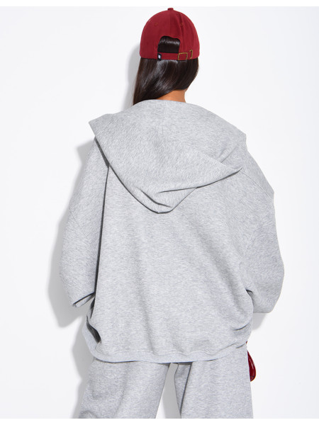 Oversize-Sweatshirt mit Kapuze und Reißverschluss
