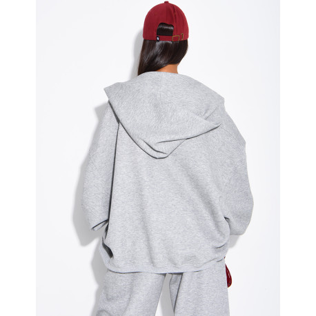 Oversize-Sweatshirt mit Kapuze und Reißverschluss
