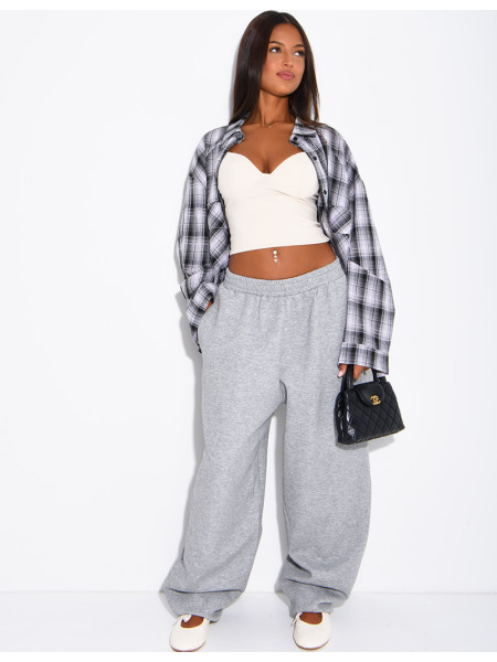 Oversized barrel-cut jogging trousers
