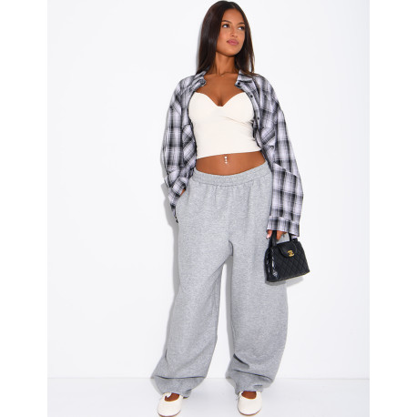 Oversized barrel-cut jogging trousers