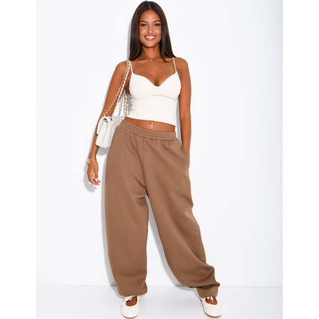 Oversized barrel-cut jogging trousers