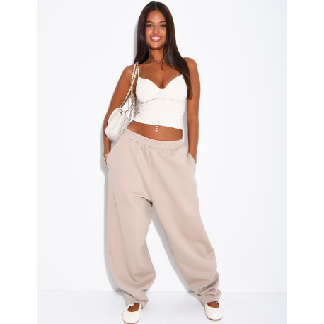 Oversized barrel-cut jogging trousers