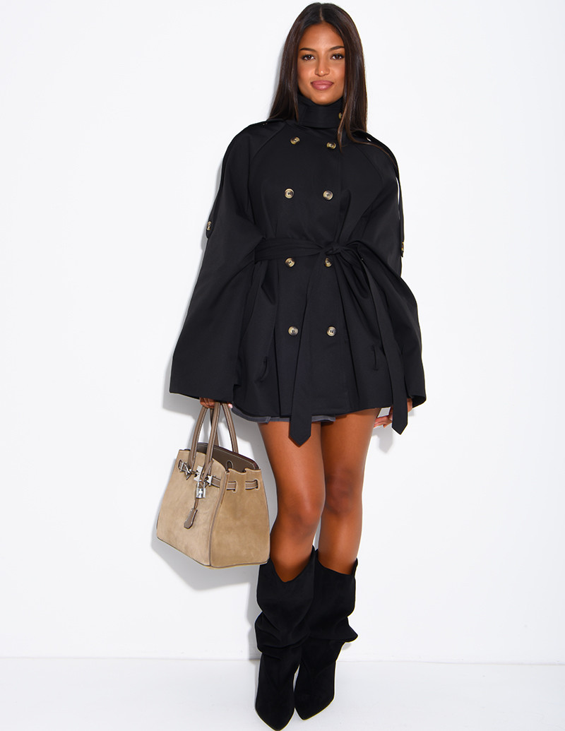 Halblanger Trenchcoat mit...