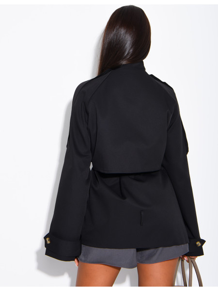 Halblanger Trenchcoat mit Gürtel an der Taille