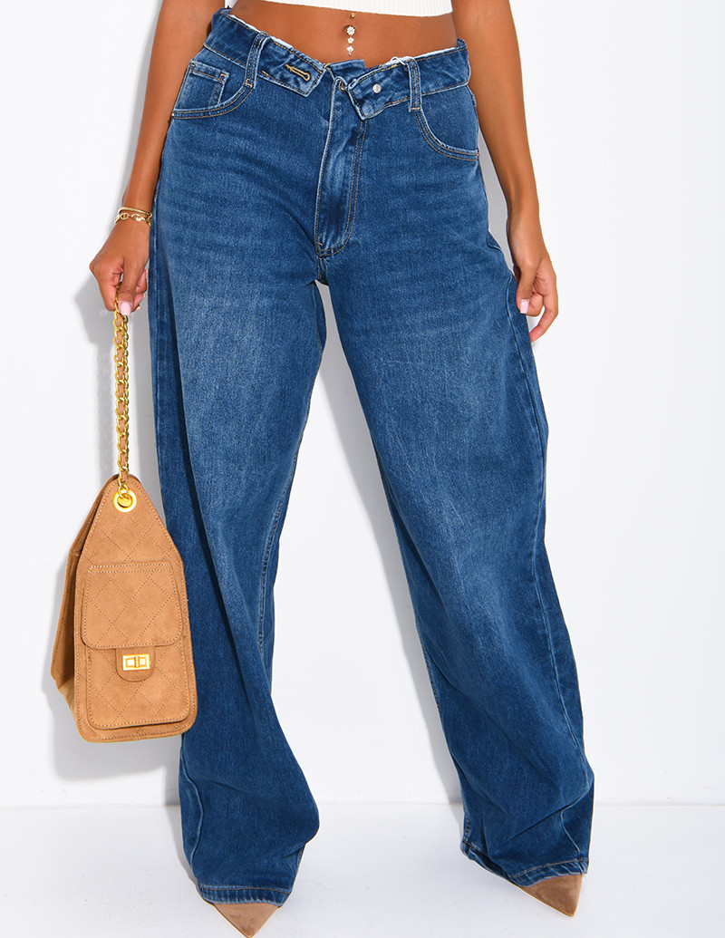 Jeans mit weitem Bein,...