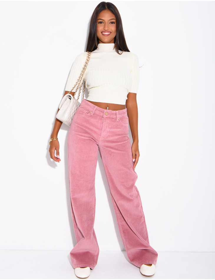 Jeans mit geradem Schnitt aus Cord