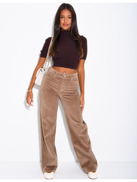 Jeans mit geradem Schnitt aus Cord