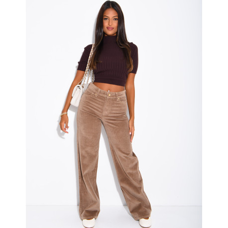 Jeans mit geradem Schnitt aus Cord