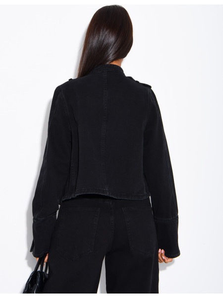 Jeansjacke mit Offiziersknöpfen
