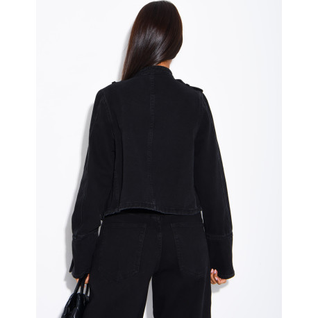 Jeansjacke mit Offiziersknöpfen
