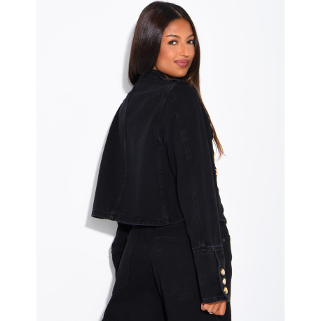 Jeansjacke mit Offiziersknöpfen
