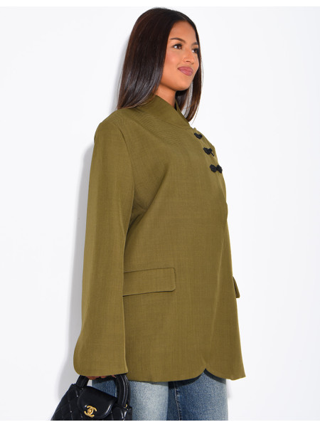 Blazer with Asian-style fasteners