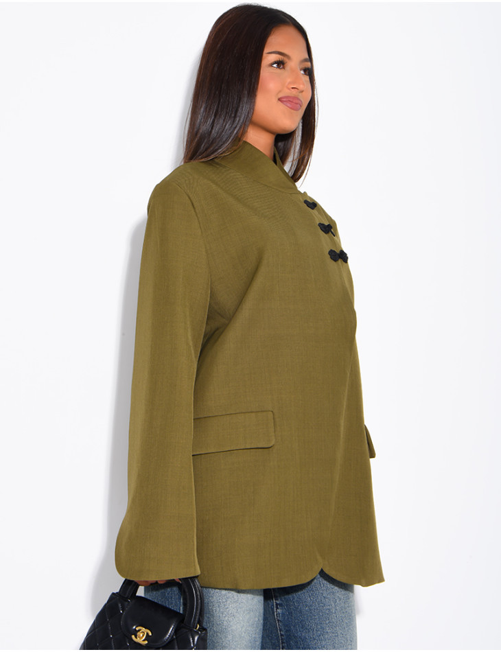 Blazer with Asian-style fasteners