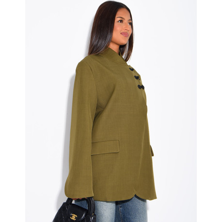 Blazer with Asian-style fasteners