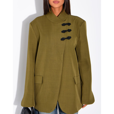 Blazer with Asian-style fasteners