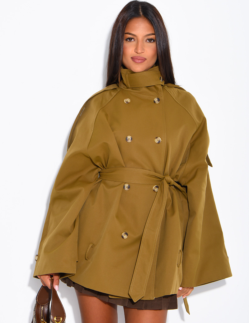 Halblanger Trenchcoat mit...