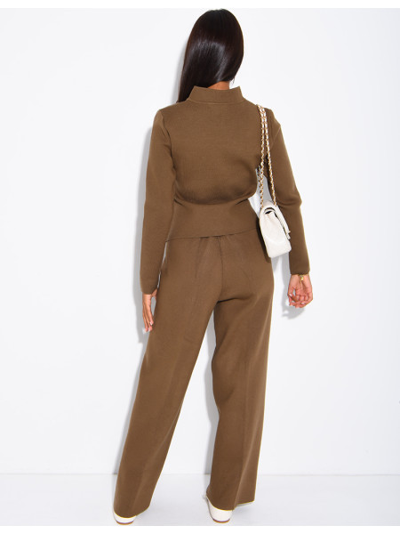Set aus Wolle: Offiziersjacke und gerade geschnittene Hose